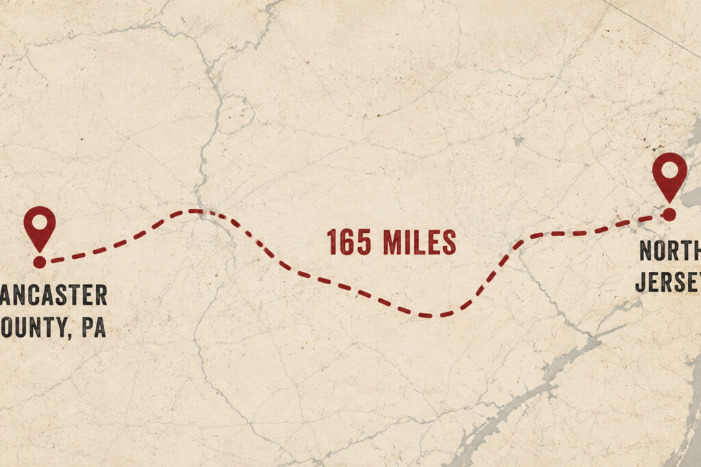 165 mile map